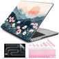 DONGKE Compatible with MacBook Pro 16 Inch Case (2026-2021 Release, M5 M4 M3 M2 M1 Pro/Max Chip), Plastic Hard Shell Cover with Keyboard Cover & Screen Protector for MacBook Pro 16", Garden Florals