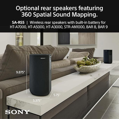 Sony BRAVIA Theater Bar 8 Sound Bar, SA-SW5 Wireless Subwoofer, and SA-RS5 Wireless Rear Speakers with Built-in Battery