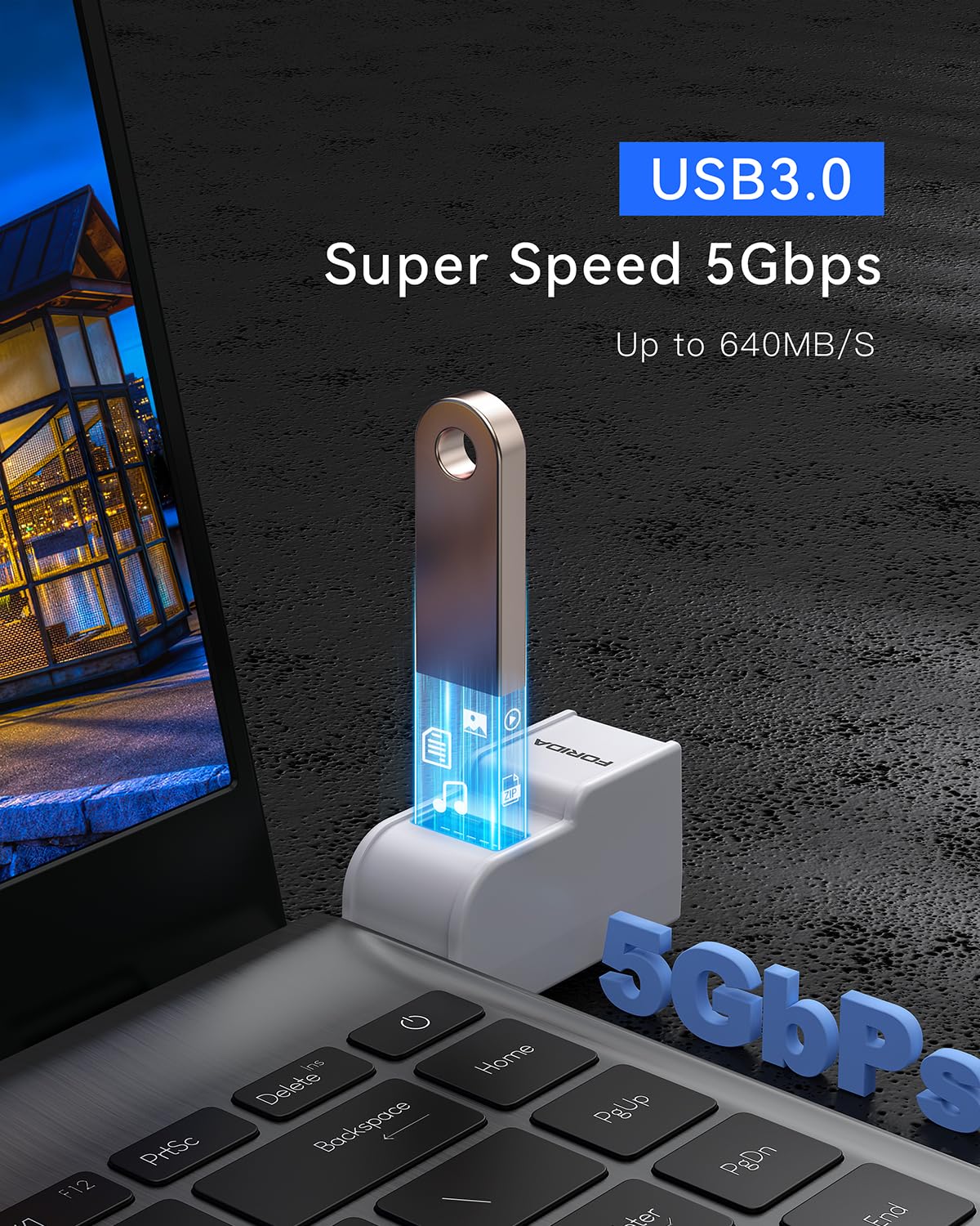 Mini USB Hub 3-Port USB Splitter 1 in 3 Out, Data USB Expander Adapter