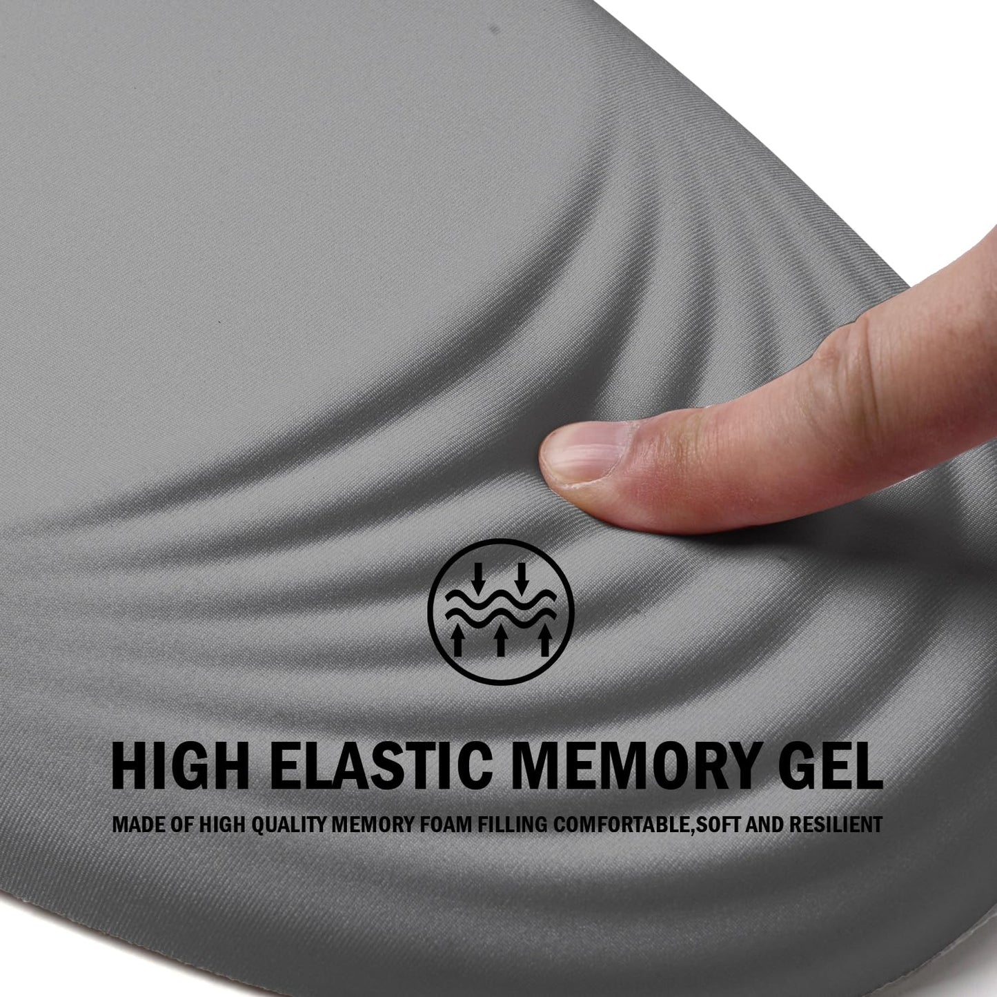 LSLXDCLJ Ergonomic Mouse Pad with Wrist Rest Support,Mousepad Relief Carpal Tunnel Pain, Entire Memory Foam Mouse Pad with Non-Slip PU Base, Wireless Mouse Pad, Gray