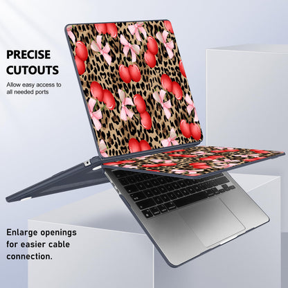 Lepeoac Case for 2026/2025/2024/2023 MacBook Air 15-inch Laptop Release M5 A3448 /M4 A3241 /M3 A3114 /M2 A2941, Stylish Protective Hard Shell Cover for MacBook Air 15.3 inch, Leopard Cherry