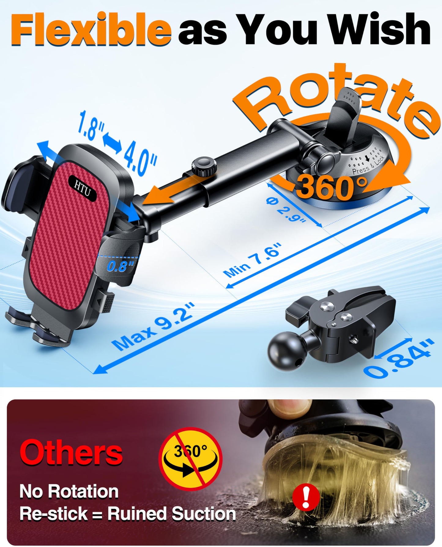 HTU 2026 Ultimate Best【True Military-Grade & Safety Cert】 Car Phone Holder