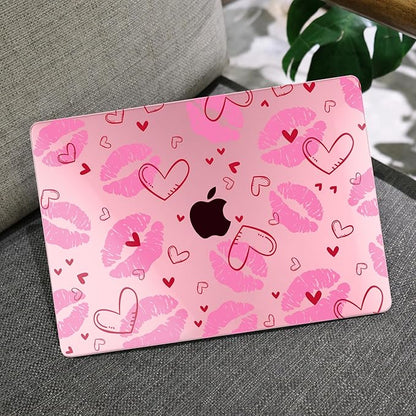 MEEgoodo Case for MacBook Pro 13 inch Case 2022 2021 2020 New A2338 M2/M1 A2251 A2289, Laptop Hard Shell with Keyboard & Camera Cover Compatible with 13 inch MacBook Pro, Cute Kiss & Love