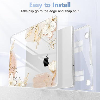 for MacBook Pro 16 inch Case 2021 2022 2023 2024 Release A3186 A3403 M4 A2991 M3 A2780 M2 A2485 M1 Pro/Max, Hard Shell Case with Screen Protector & Keyboard Cover, Floral P295