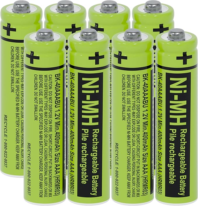 RocketBus 8-Pack BK-40AAABU Replacement Battery for Panasonic Cordless Phone