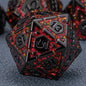 DND Metal Dice Set, Polyhedral Dice Set for RPG D&D Dice with Cracks Dungeons and Dragons Dice Set for RPG TTRPG D&D Die with Gift Case（Silver and Coloured Ink-1） for Ages 15 and Up