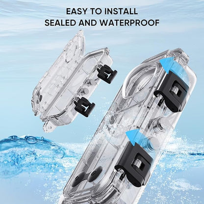 HONGDAK Invisible Dive Case for Insta360 X4, 45m/147ft Waterproof Case Protective Underwater Diving Housing Shell for Insta360 X4 with with Bracket Accessories & Anti- Fog Inserts