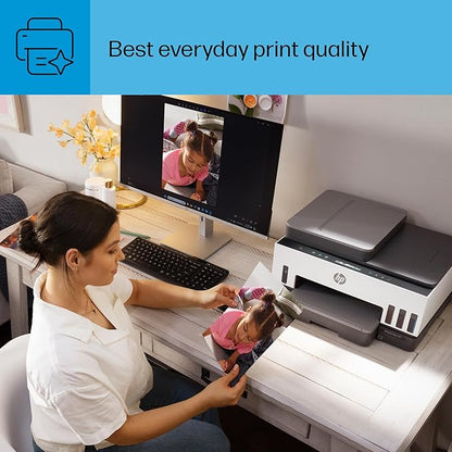 HP Smart Tank 7301 Wireless All-in-One Refillable Ink Tank Printer, Scanner, Copier with 2 years of ink included, Best for home office(28B70A)