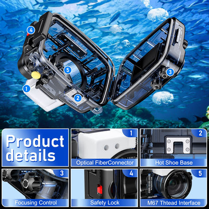 Sea frogs Waterproof Camera Housing Compatible with Sony A6300/A6500