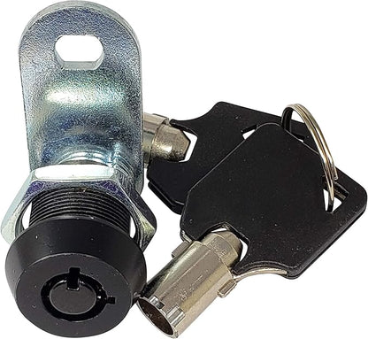 Admiral Locks Tubular Cam Lock, Keyed Alike Removable Key RV Compartment Storage Lock Cabinet Locks (Black Pack of. 25, 5/8" 90°)