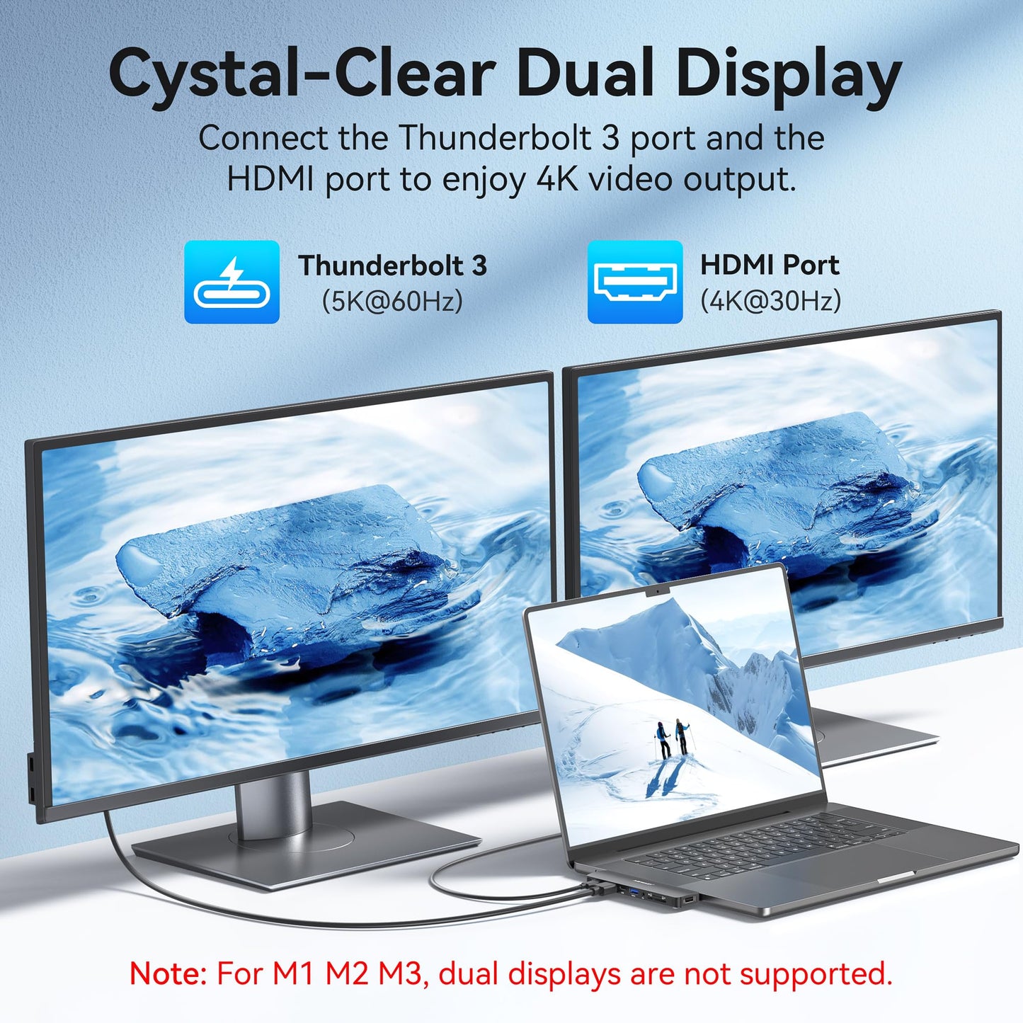 USB C Adapter HDMI USB Multiport Hub, 8 in 2 Accessories MacBook