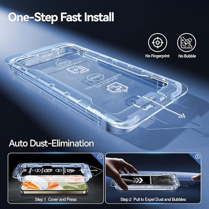 SMARTDEVIL [3+1 Pack Screen Protector For Google Pixel 9 Pro XL With Camera Lens Protector, FingerPrint Reader Compatible, Clear 9H Tempered Glass Film, Fast & Easy Installation, Alignment Frame
