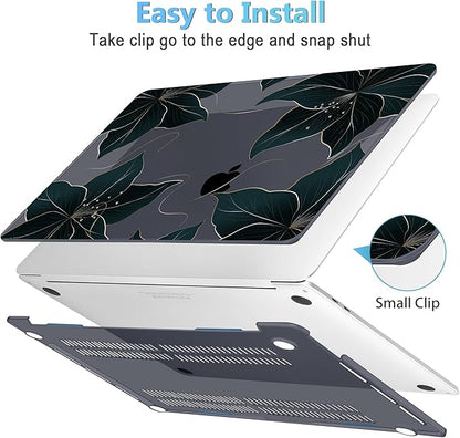 Mektron Case for MacBook Pro 16 Inch A2141 Cover 2019 Release 16" with Liquid Retina Display/Touch ID, Plastic Hard Shell with Keyboard Skin & Screen Protector & Dust Plug, Floral C218
