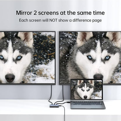 MT-VIKI 4K@120Hz HDMI Splitter 1 in 2 Out Aluminum HDMI Splitter 2.1, 8K@60Hz Duplicate/Mirror, 40Gbps, HDCP2.3, EDID (Non-bidirectional)
