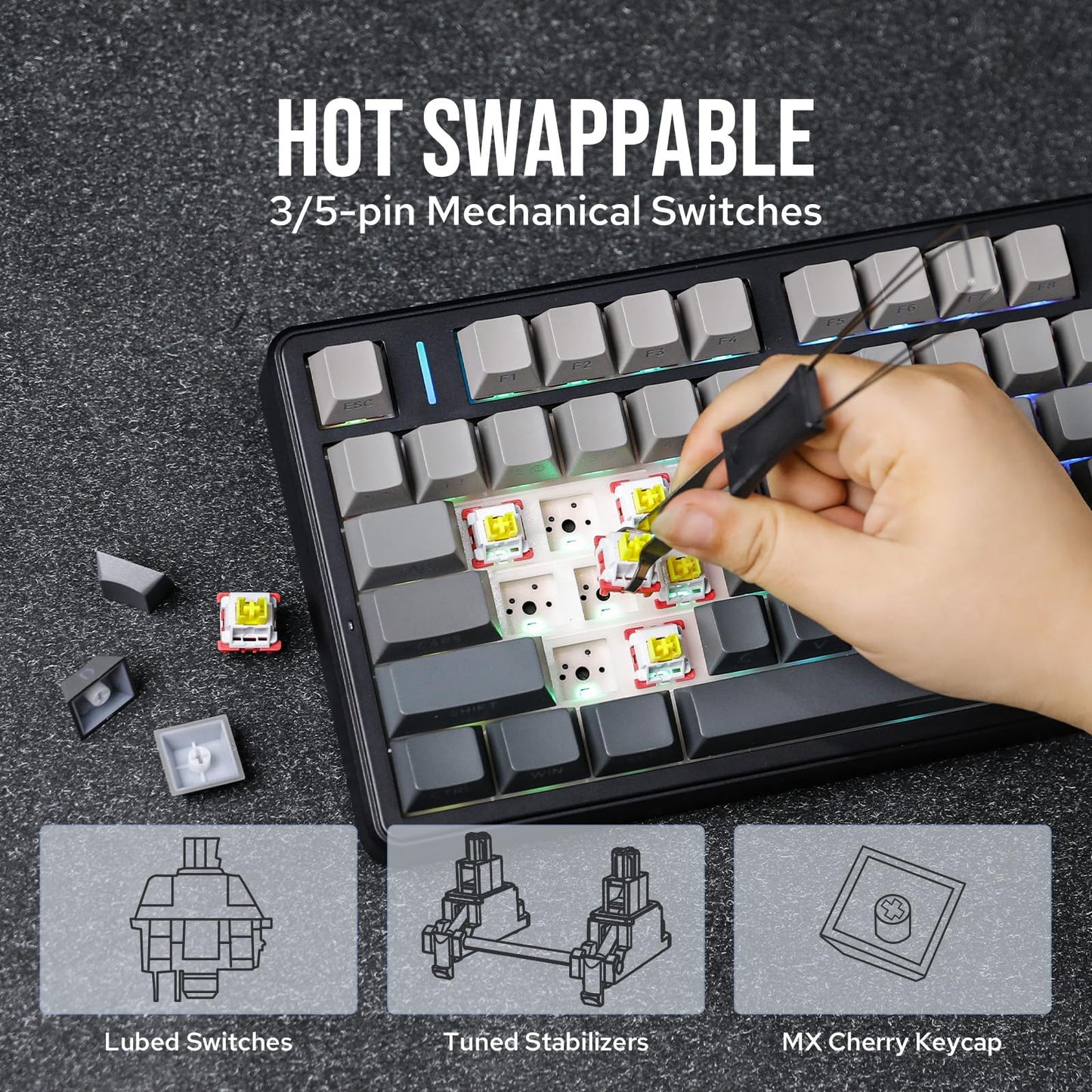EPOMAKER Aula F99 MAX Wireless Mechanical Keyboard, Smart Screen & Knob