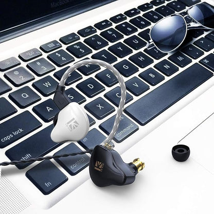 YINYOO KBEAR KS1 in Ear Monitor Bass Earbuds Wired Earbuds,Clear Sound Stereo Headphones, Vocals Forwards High Resolution Noise Canceling Earphones, Dual Magnectic Circuit Dynamic Detachable Cable