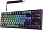 TECWARE Phantom+ Elite 87 Key RGB Mechanical Gaming Keyboard | 3 Mode Wireless Bluetooth 5.0 2.4GHz & USB C Wired | Hot Swappable 5 Pin | Double Shot PBT Keycaps | Wraith Pink Switch - Black