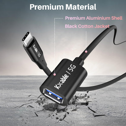 USB C to USB Female Cable 6FT, Type-C Male to USB A 3.1 Female OTG Cable, 5Gbps Data Transfer, Compatible with MacBook Pro/Air, iPhone 17 Pro Max 16/15 Series, Galaxy S25 S24/S23/S22/S21 and More