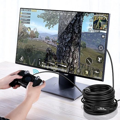 50FT USB 3.0 Active Extension Cable, USB Extension Cord A/M to A/F (15M) for USB HUB,Webcam,Xbox,Oculus Quest 2/3 VR,PS4,Printer,External Hard Disk