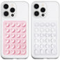 LvShuLiangPin Anteel 2 Pack Silicone Suction Phone Case Mount, Silicon Adhesive Phone Grip for Smartphones, Hands-Free Mirror Shower Phone Holder for Selfies, Tiktok Videos (LightPink&White)