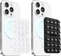 Klearlook 2Pack Magnetic Suction Phone Mount for MagSafe Case, Sticky Phone Grip Holder for iPhone, Removable Hands-Free Selfie/Video for TikTok Influencers, Women Girl Teen Gift, Transparent & Black