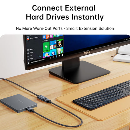 USB Extension Cable USB 3.0 Extension Cord Type A Male to Female Cord Nylon Braided High Data Transfer Compatible with USB Keyboard, Mouse, Flash Drive(10ft)