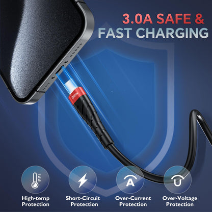 OIITH USB C Cable, USB A to USB C 3A Fast Charging (3FT 3Pack) Phone USB Type-C Charge Cable Android Charge Cord USB C Charger Cable for iPhone 15 Plus/Pro/Pro Max/Samsung/Pad/Laptop/LG/-Red
