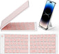 Samsers Bluetooth Foldable Keyboard - Wireless Portable Folding Keyboard, Full-Size Ultra-Slim Rechargeable Connect Up to 3 Devices for iOS, Android, Windows Phone, Tablet, Laptop - Pink
