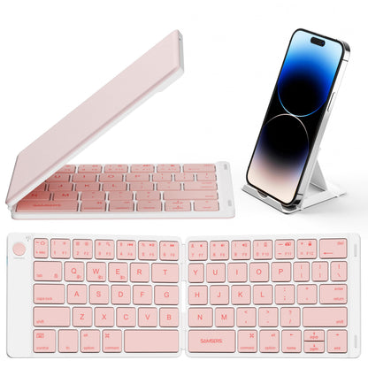 Samsers Ultra Slim Foldable Bluetooth Keyboard for Phone Tablet PC, Pink