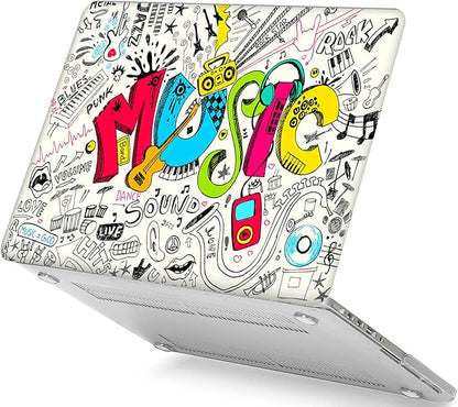 Creativity Music Laptop Shell Compatible with MacBook Air 13 Inch Case 2017 2016 2015 2014 2013 2012 2011 2010 A1466/A1369, AMCJJ Plastic Hard Cover Shell Case & Keyboard Cover &Screen Protector