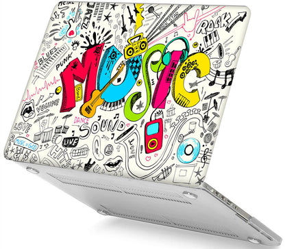 Creativity Music Laptop Shell Compatible with MacBook Air 13 Inch Case 2017 2016 2015 2014 2013 2012 2011 2010 A1466/A1369, AMCJJ Plastic Hard Cover Shell Case & Keyboard Cover &Screen Protector
