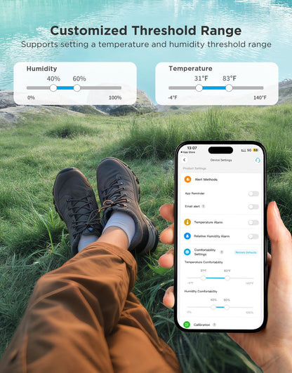 GoveeLife 2-in-1 Indoor Outdoor Thermo-Hygrometer, with IP65 Waterproof