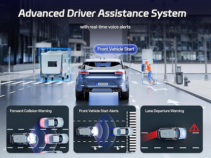 Pelsee S12 Pro 4K Mirror Dash Cam with STARVIS 2 Sensor, 5.8GHz WiFi Rear View Mirror Camera Front and Rear Dash Camera, ADAS & BSD, 1080P Backup Camera with WDR, Voice Control, 64G Meomory Card