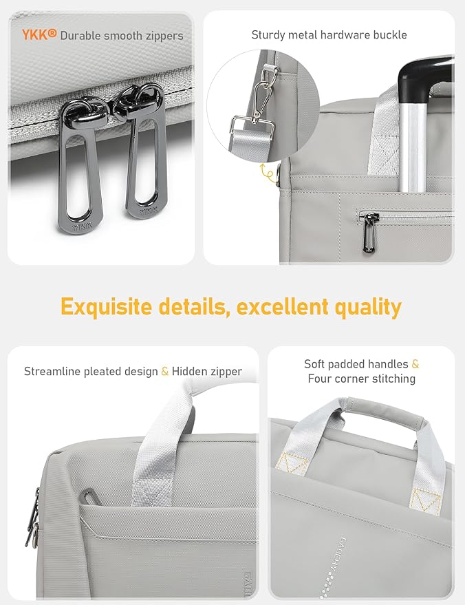 13-14 Inch Laptop Shoulder Bag Business Briefcase Water Resistant Computer Messenger Bags Compatible with MacBook Pro 14, MacBook Air 13 M4, HP, Dell, ASUS Notebook, Grey