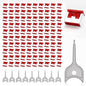 100PCS USB Metal Port Lock Blocker with 10 Keys - Secure USB-A Port Protector for PC/Laptop, Anti-Theft Data Security Lock, Dust & Moisture Proof Cover, Removable Type-A Connector Red