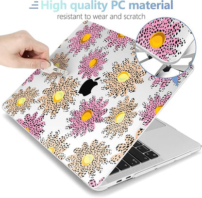 MEEgoodo Case for MacBook Pro 13 inch Case 2022 2021 2020 New A2338 M2/M1 A2251 A2289, Laptop Hard Shell with Keyboard & Camera Cover Compatible with 13 inch MacBook Pro, Abstract Polka Dot