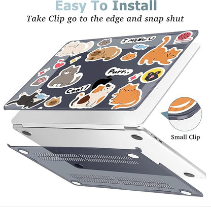 May Chen for MacBook Air 13.6 Inch Case 2025/2024/2023/2022 Release (Model A2681 A3113 A3240, M2 M3 M4 Chip) – Hard Shell Laptop Cover with Keyboard Cover & Screen Protector，Cat Sticker Print