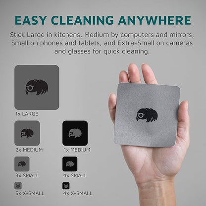 KUVRD Waterbear - Universal Screen Cleaners - Teeny Tiny Cleaning Tools for Your Lenses & Screens, Family Pack (1 Patch Set, 1 Pad Set, 1 Phat Pack Set)