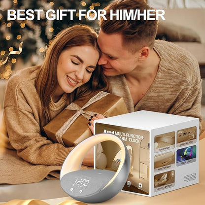Sunrise Alarm Clock Bluetooth Speaker Wireless Charging Light for Bedroom