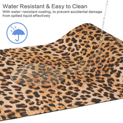 Lokigo Big Desk Pad, Large Desk Mat, 31.5"x15.7", Leopard Print