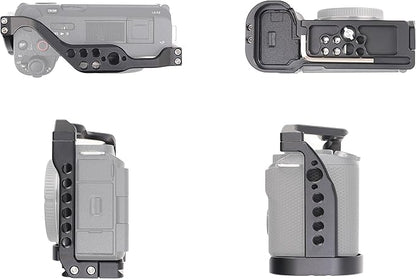 ZV-E1 Cage, Hersmay Video Stabilizer Camera Cage for Sony ZV-E1 Camera Accessories with Top Handle DSLR Rig with Cold Shoe,Handle Locating Holes,Multiple 1/4" 3/8" Screw Holes
