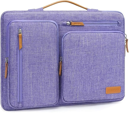 MOSISO 360 Protective Laptop Case 16 inch, 15-15.6 inch Laptop Sleeve Compatible with MacBook Pro 16, HP, Acer, Dell, Lenovo, ASUS, Side Open Carrying Case with 4 Zipper Pockets&Handle, Purple