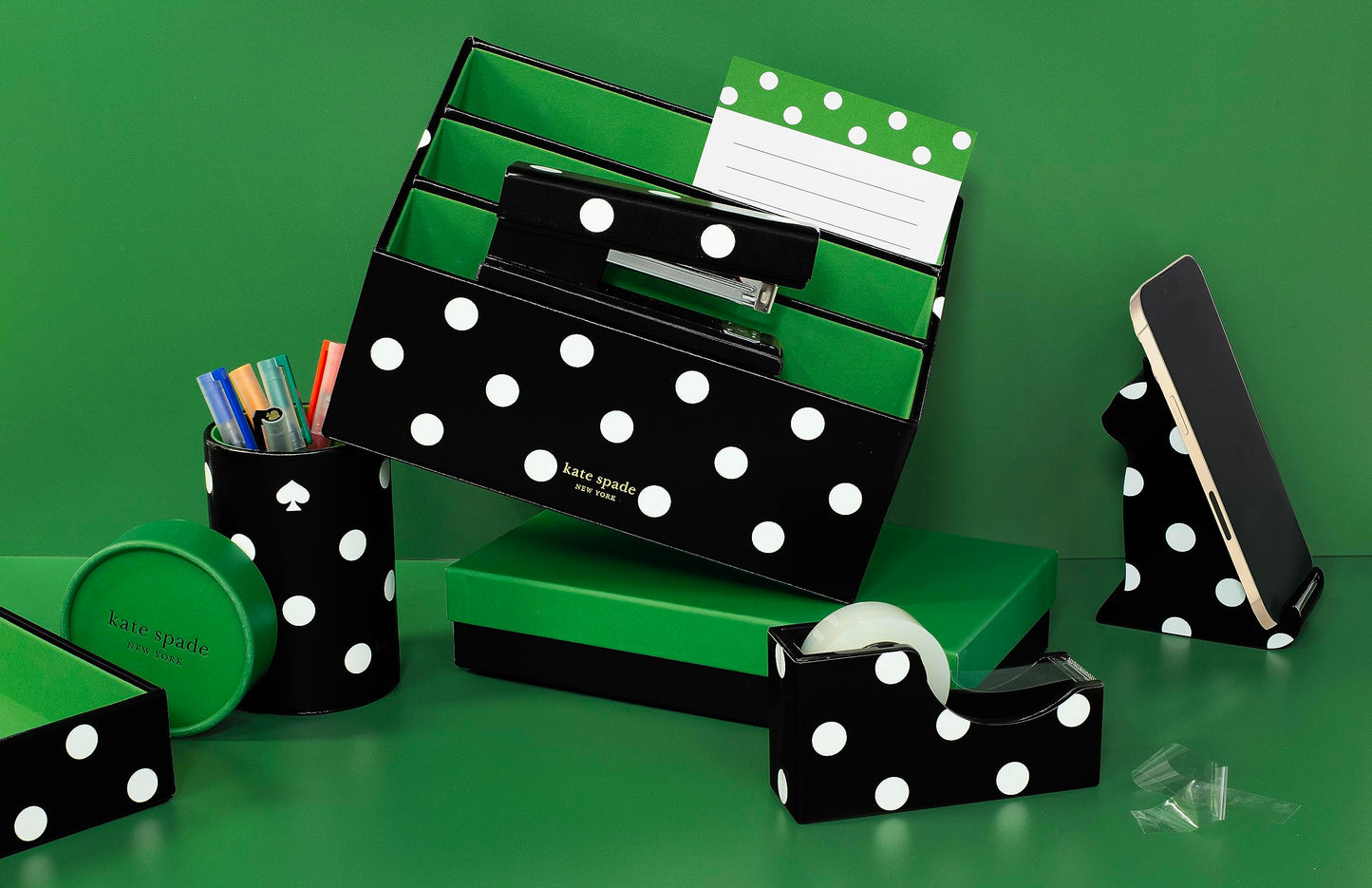 kate spade new york Acrylic Phone Holder, Polka Dot Cat