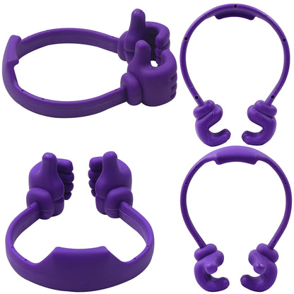 Honsky Thumbs-up Cell Phone Stand Holder, Tablet Stand Cradle for Desk Desktop Smartphone Cellphone Mobile Phone Tablets, Universal Adjustable Flexible, Purple