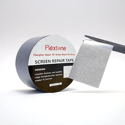 Window Screen Repair Kit Tape Fiberglass Repair Kit for Window Screen and Screen Door Tears Holes 3-Layer Strong Adhesive Window Screen Mesh Repair Waterproof Screen Repair Kit（2"×80"） Grey