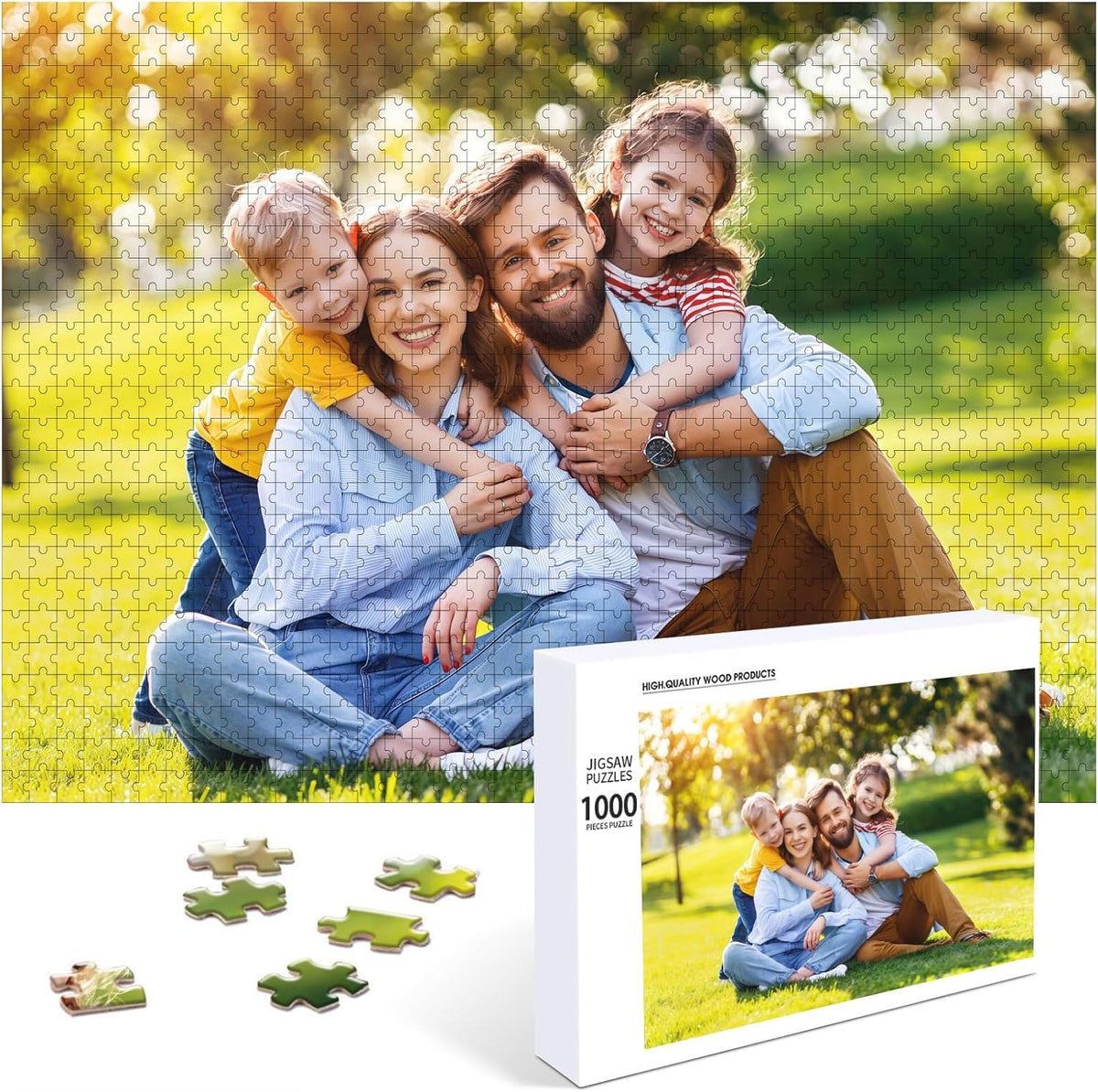 Custom Puzzle 120/200/300/500/1000/1500 Pieces, Personalized Puzzle from Your Own Photo, Customized Jigsaw Puzzle Gift for Couple, Pet, Wedding, Anniversary & Family (300-Vertical)