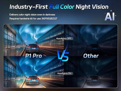 Pelsee P1 Pro Dash Cam Front and Rear, STARVIS 2 Sensor, 4K Dual Dash Camera for Cars with Full-Color Night Vision, HDR WDR, ADAS, GPS, WiFi & Voice Control, 24H Parking Mode, 3.39" Screen, 64GB Card