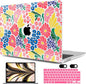 MEEgoodo Case for MacBook Air M4/M3/M2 13.6 inch 2025 2024 2022, Fit Model A3240 A3113 A2681, Compatible with MacBook Air 13 inch, Laptop Hard Shell Case with Keyboard Cover, Groovy Flower
