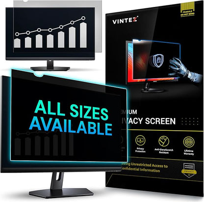 VINTEZ 28 Inch 16:9 Privacy Screen for Computer Monitor and Laptop - Anti Glare Protector Film Blue Light Filter Eye Protection - Computer Screen Privacy Shield, [1 Pack]