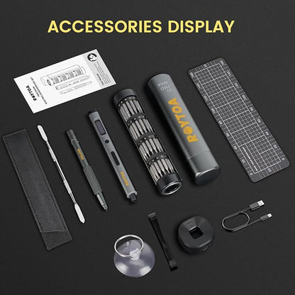 Mini Electric Screwdriver Set 3.7V, Precision Electric Screwdriver Cordless 80-in-1, 4 Torque Settings, 60 S2 Metal Bits, Magnetic Storage, Repair Tool for Electronics Watch Laptop Clocks Cameras